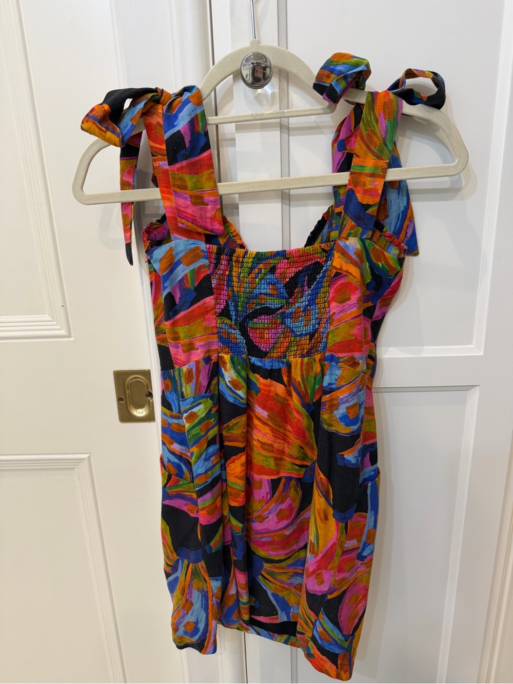 FARM Rio Vibrant Multicolor Tie-Strap Mini Dress